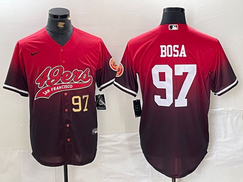Men San Francisco 49ers 97 Bosa Red Joint Name 2024 Nike Limited NFL Jersey style 6